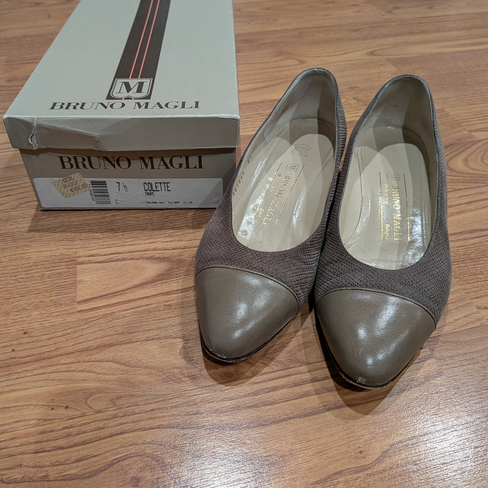 Bruno Magli Brown and Tan Flats Timeless Elegance